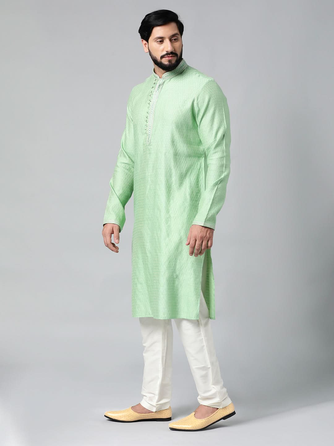 Light Green Embroidered Kurta Set