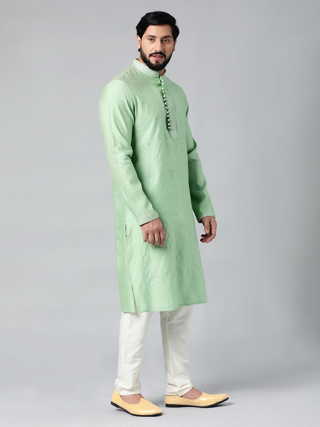 Light Green Embroidered Kurta Set