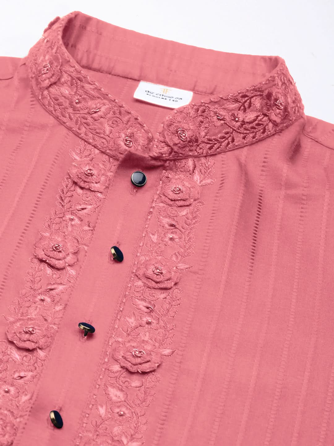 Onion Pink Embroidered kurta Set