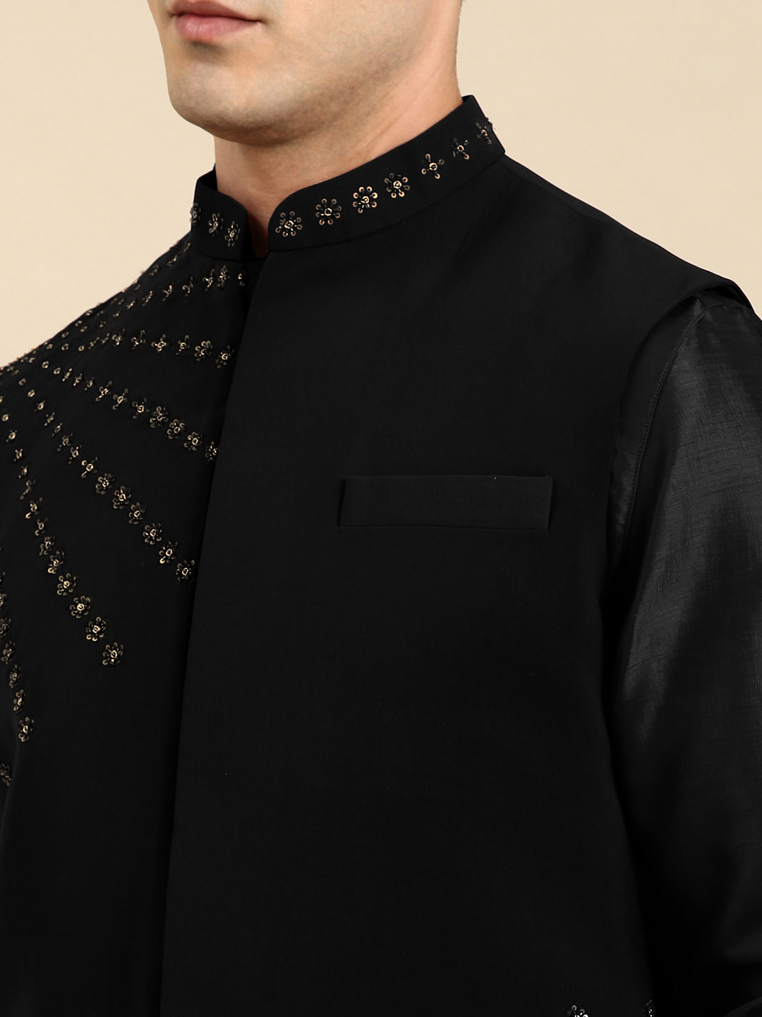 Black Jacket Kurta Set