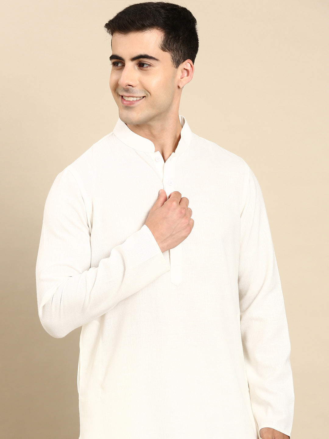 White twill weave Cotton Kurta  Set