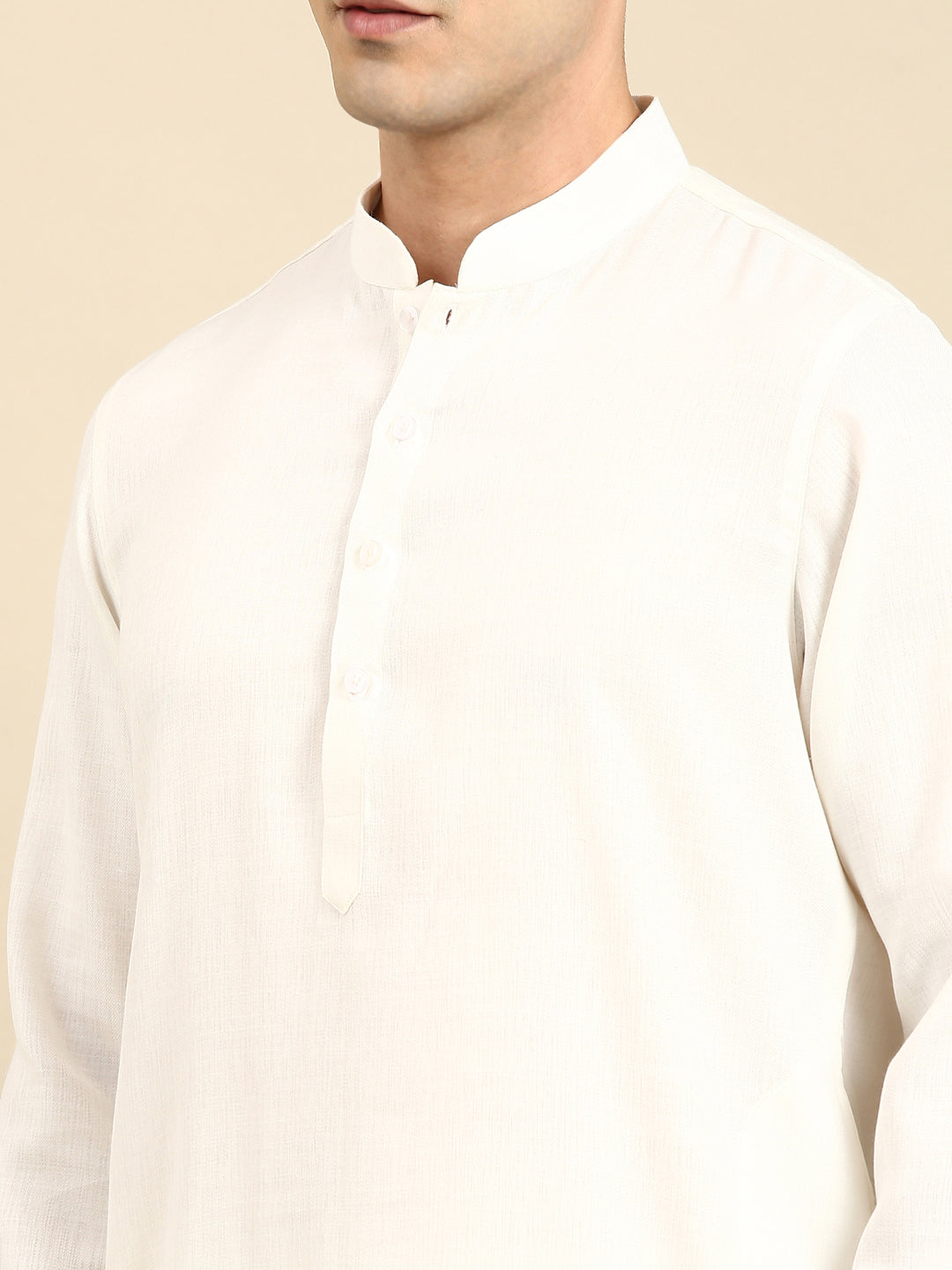 White twill weave Cotton Kurta  Set