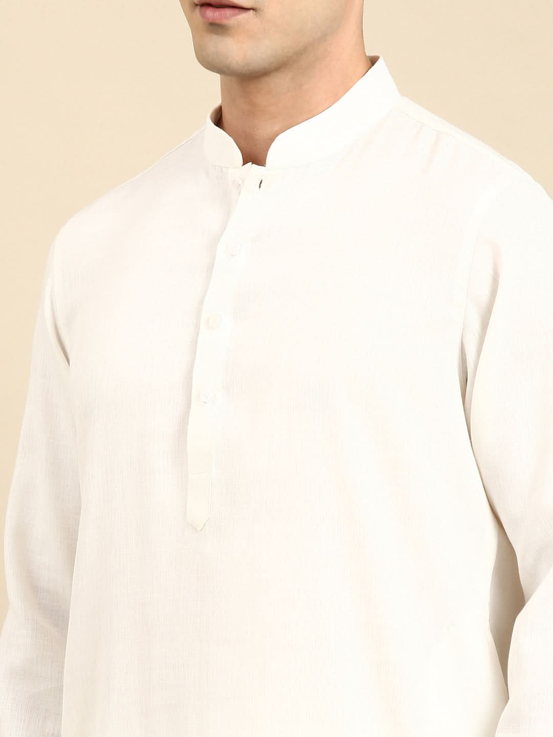 White twill weave Cotton Kurta Set