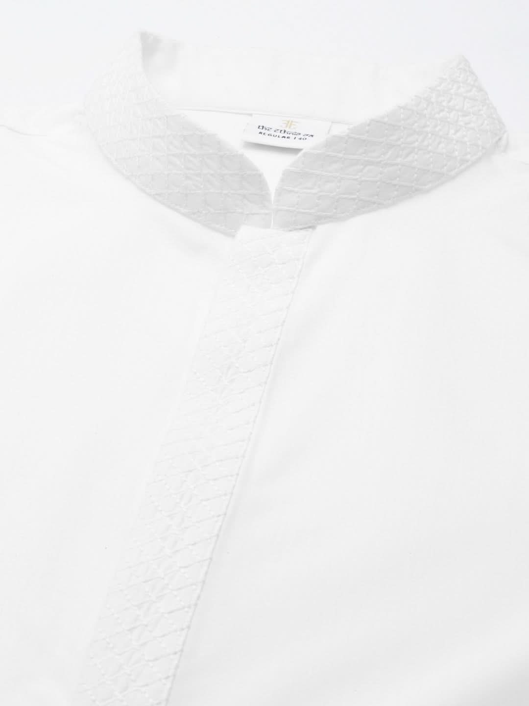 White fine Cotton Kurta Set