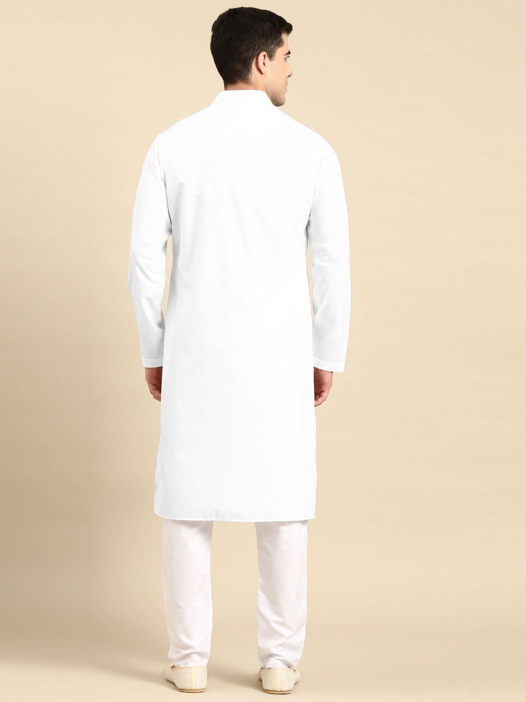 White fine Cotton Kurta Set