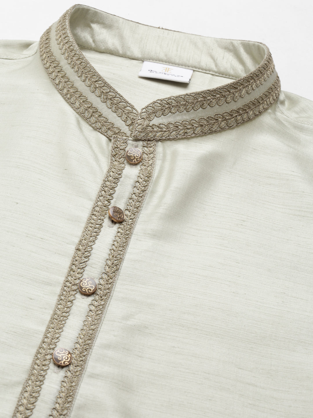 Olive Green Dori Embroidery Jacket Kurta Set