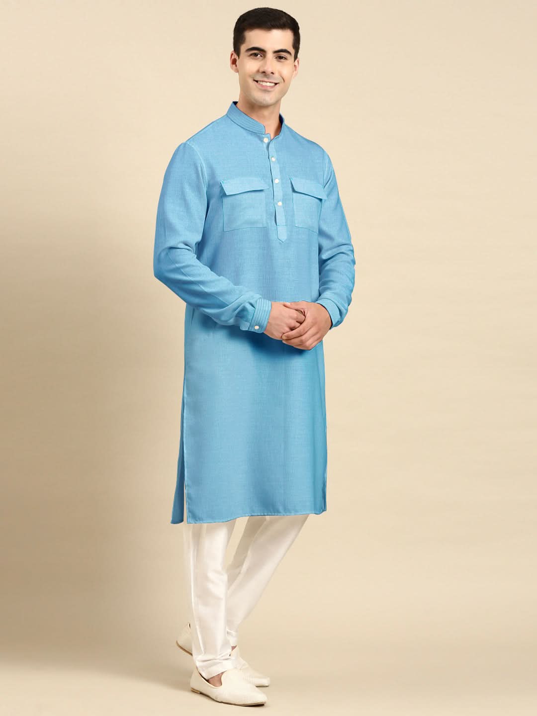 Light Blue Pathani Kurta Set