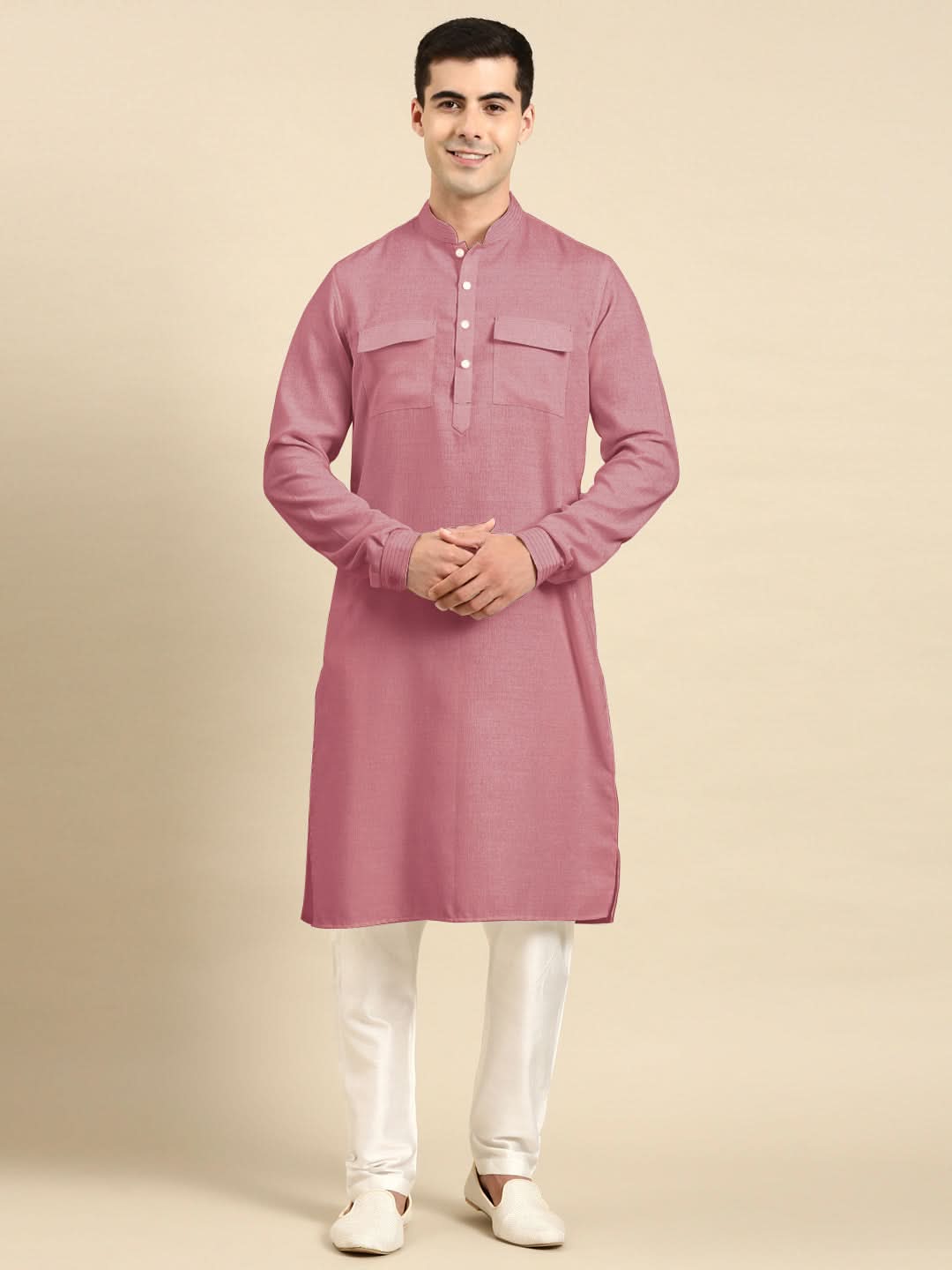 Pink Pathani Kurta Set
