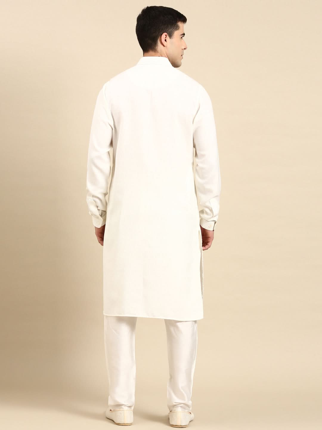 Off White Pathani Kurta Set