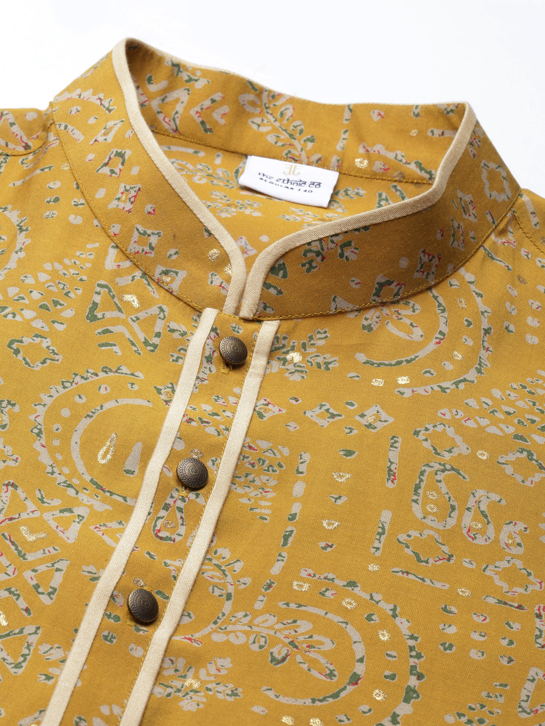 Mustard Batik Print Kurta Set