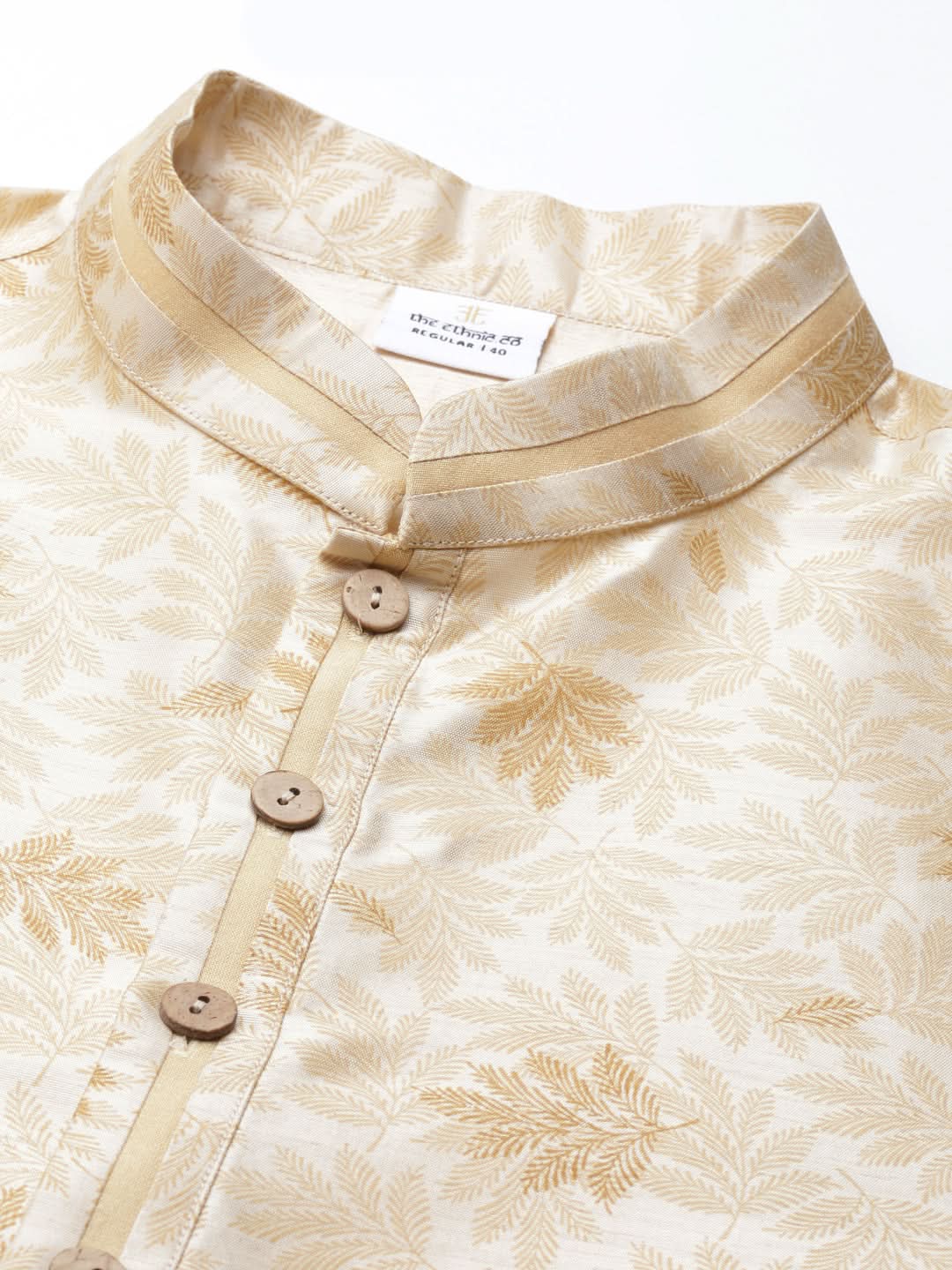 Beige Printed Kurta Set