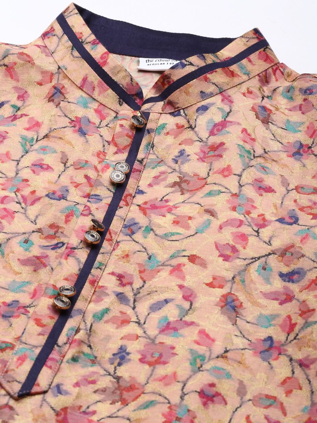 Light Orange Pashmina Printed Kurta Set