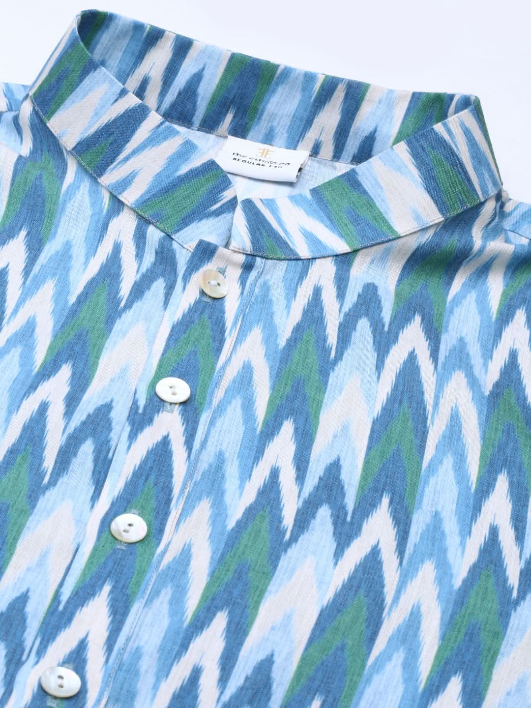 Light Blue Ikat Printed Kurta Set