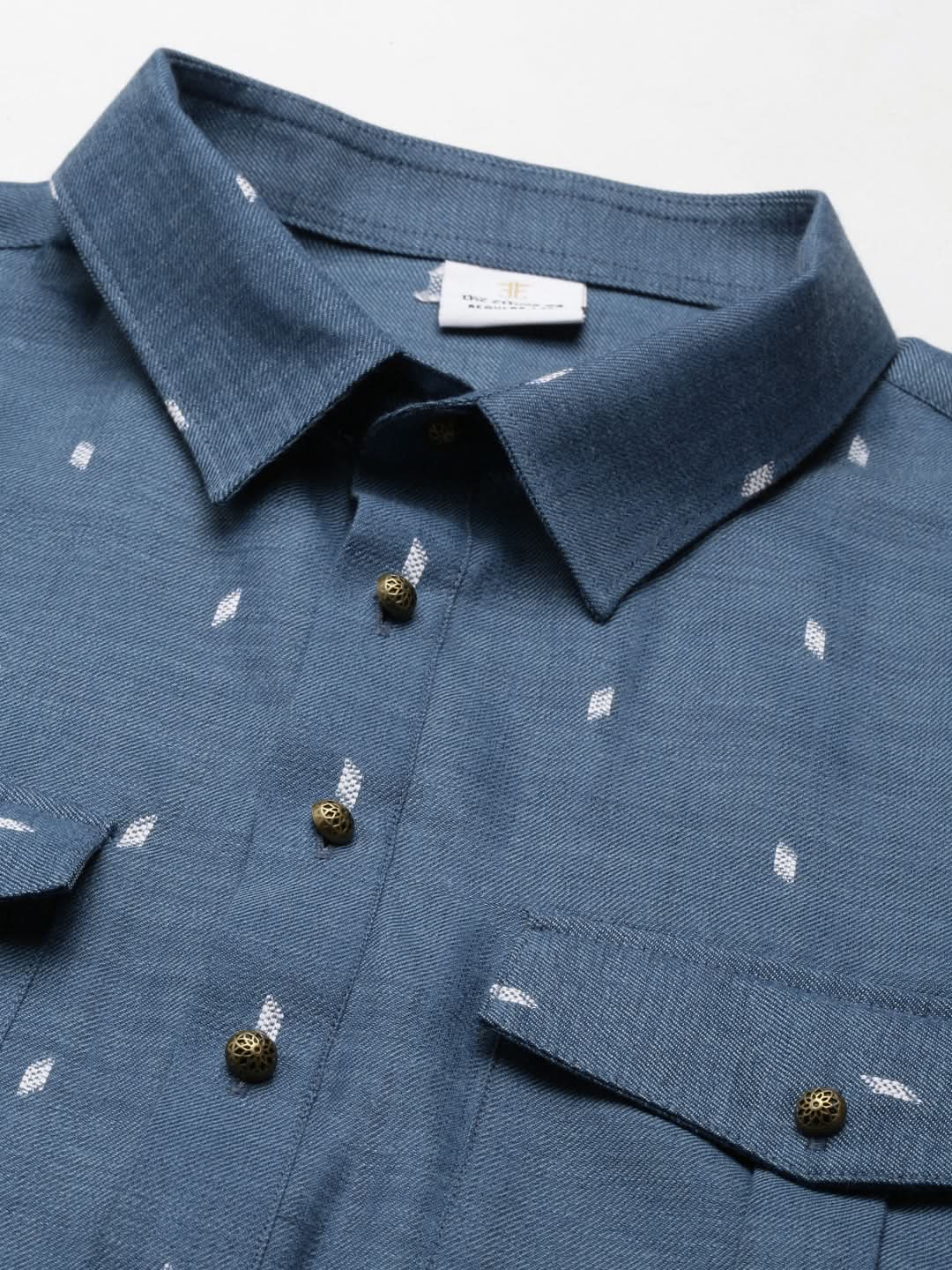 Denim Blue Cotton Pathani With Salwar Set