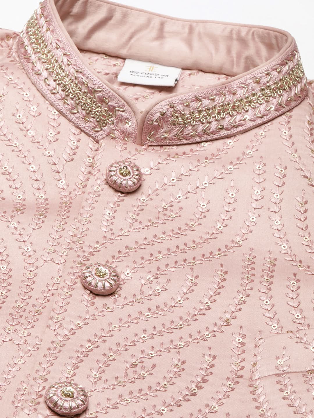 Old Rose Embroidered Indowestern Set