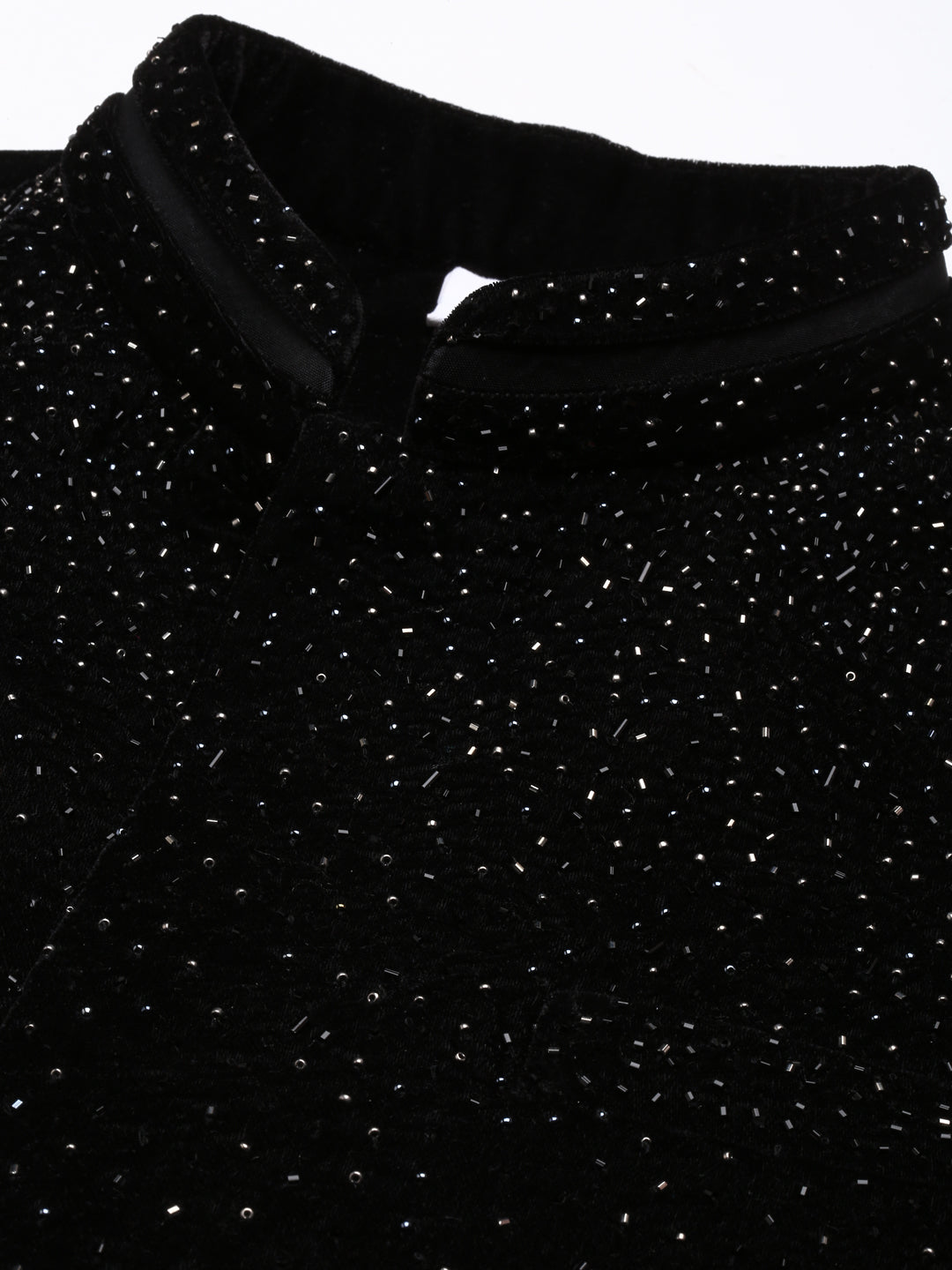 Black Velvet Hand Embroidery Jacket Set