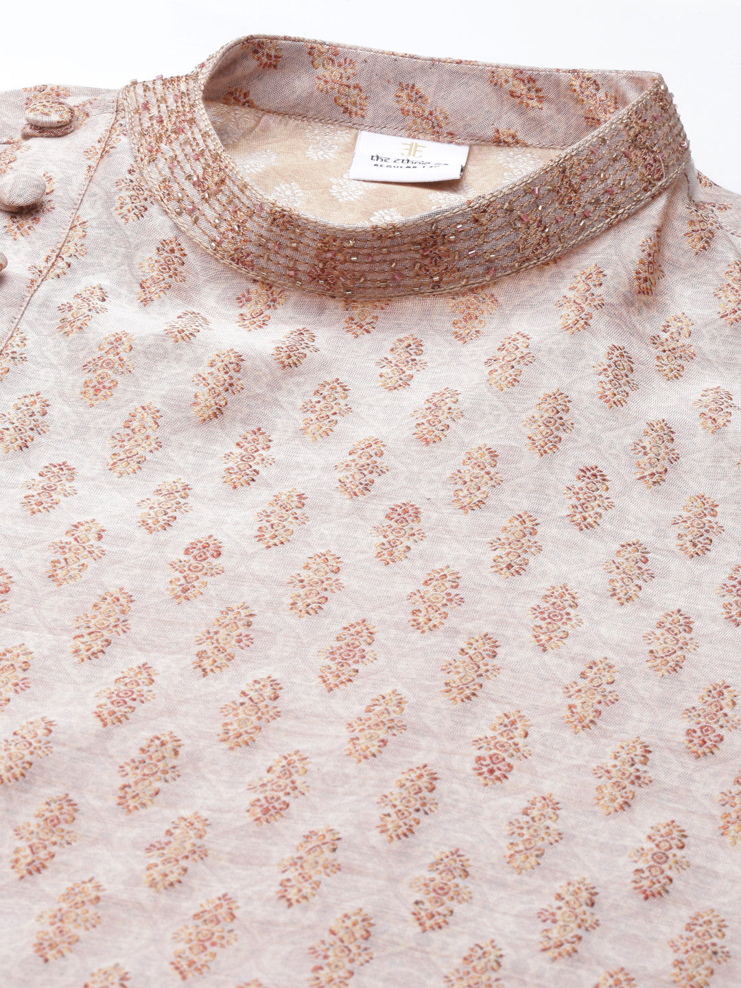 Peach Angrakha Kurta Set