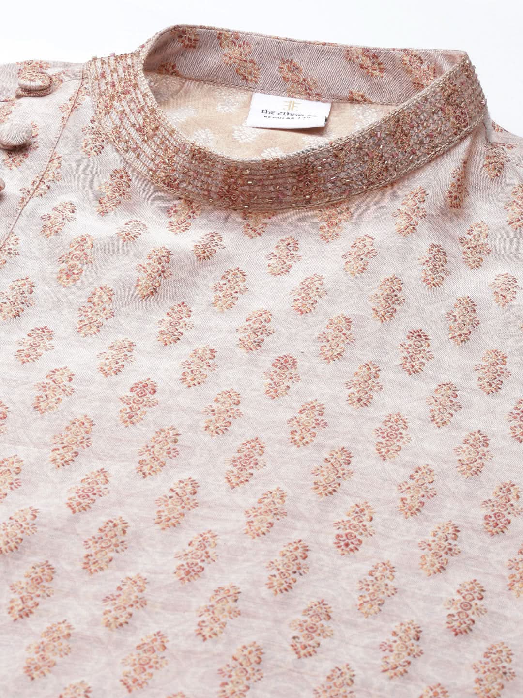 Peach Angrakha Kurta Set