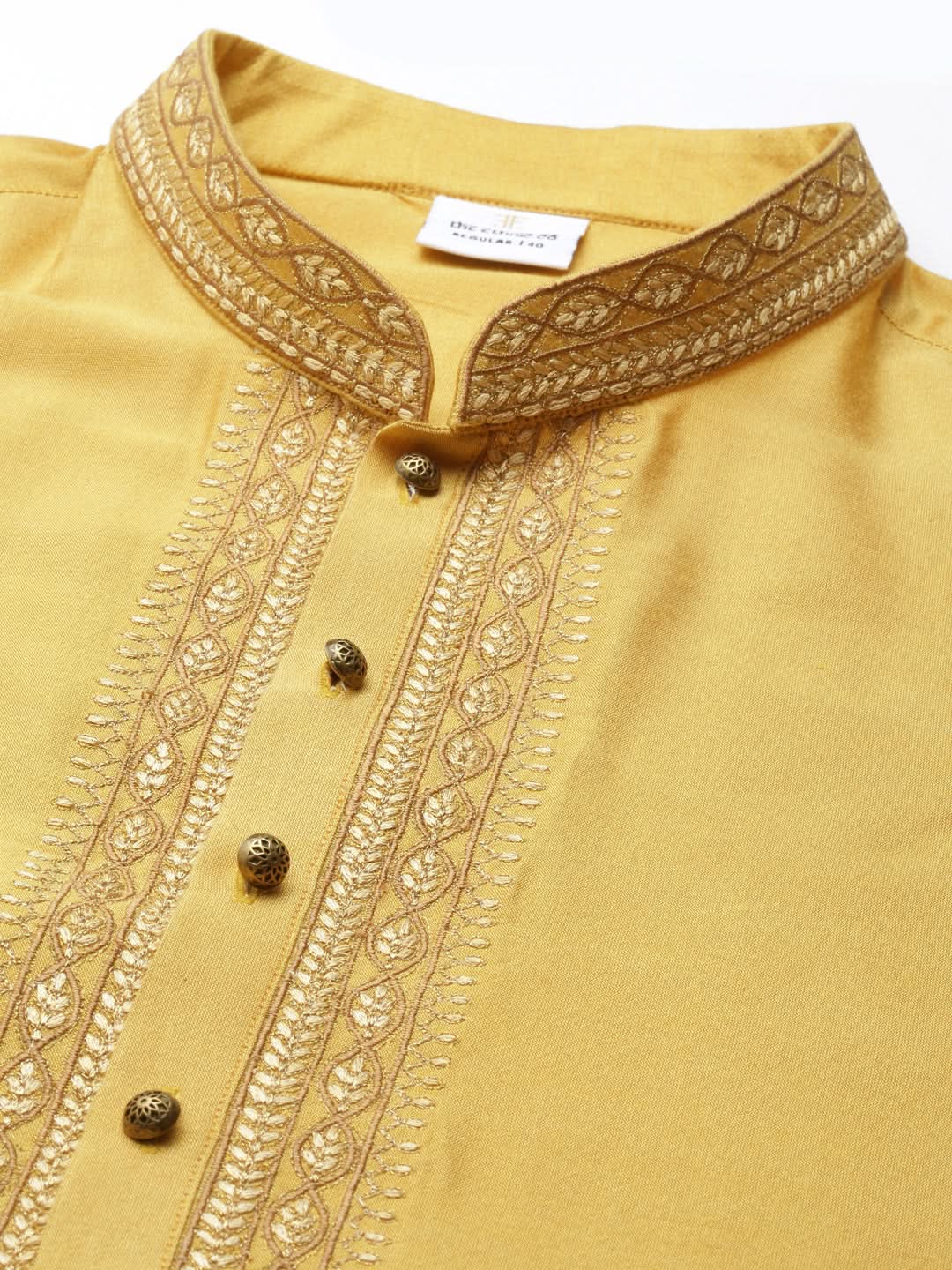 Haldi Silk Embroidery Kurta Set
