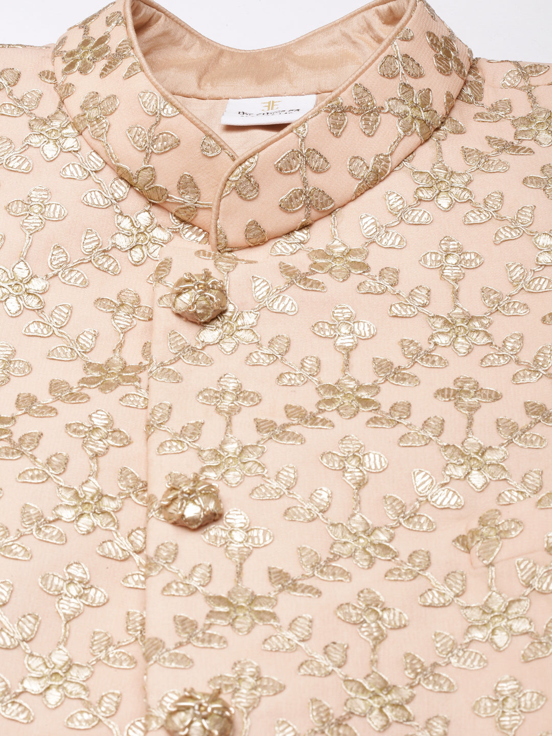 Peach Gota Patti Embroidered Indowestern