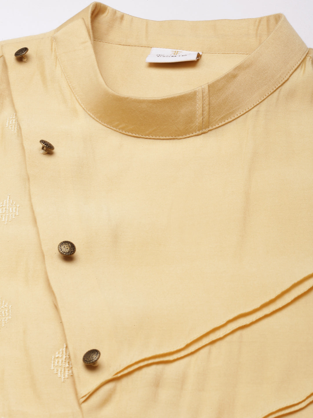 Gold Side Open Layered Kurta Set