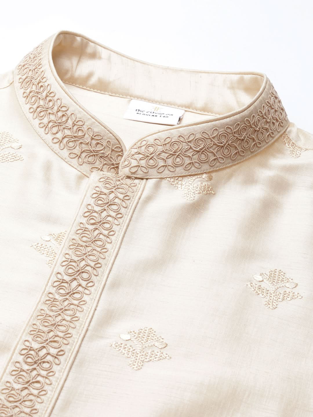 Light Gold Embroidery Kurta Set