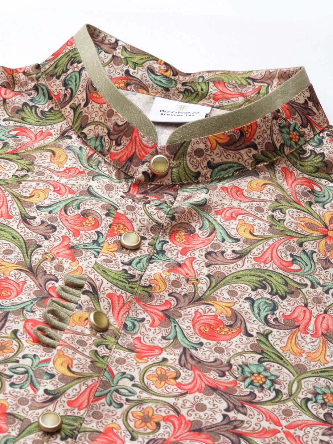 Beige Art Nouveou Printed Kurta