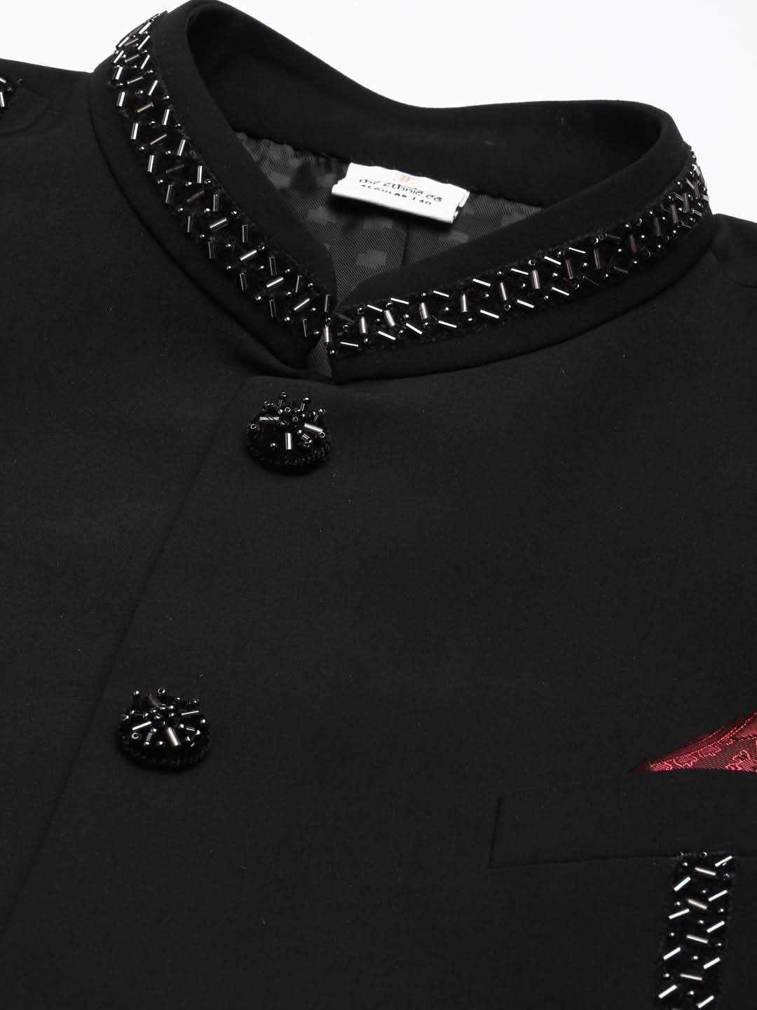 Black Embroidery Bandhgala