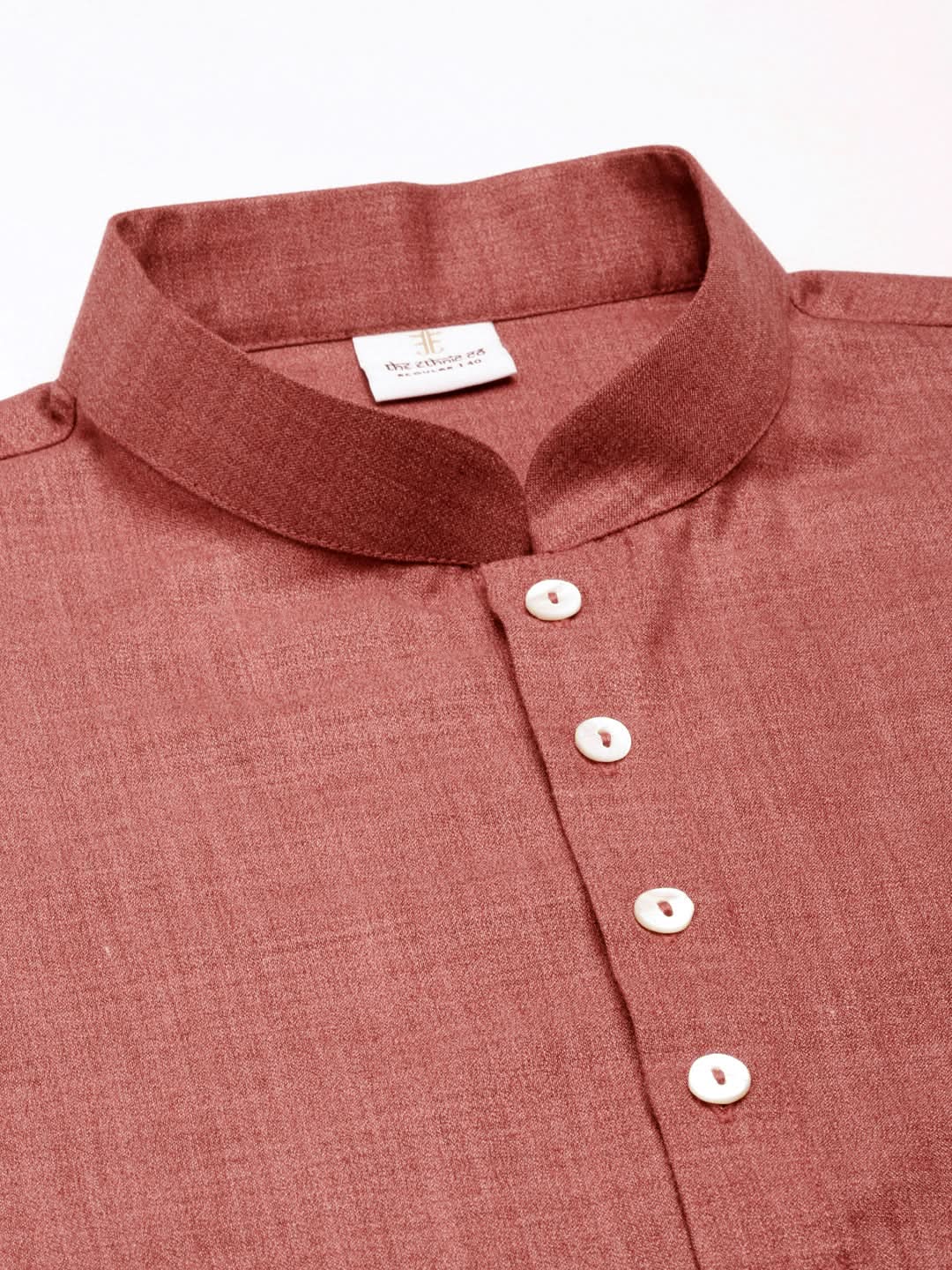 Maroon Cotton Short Kurta