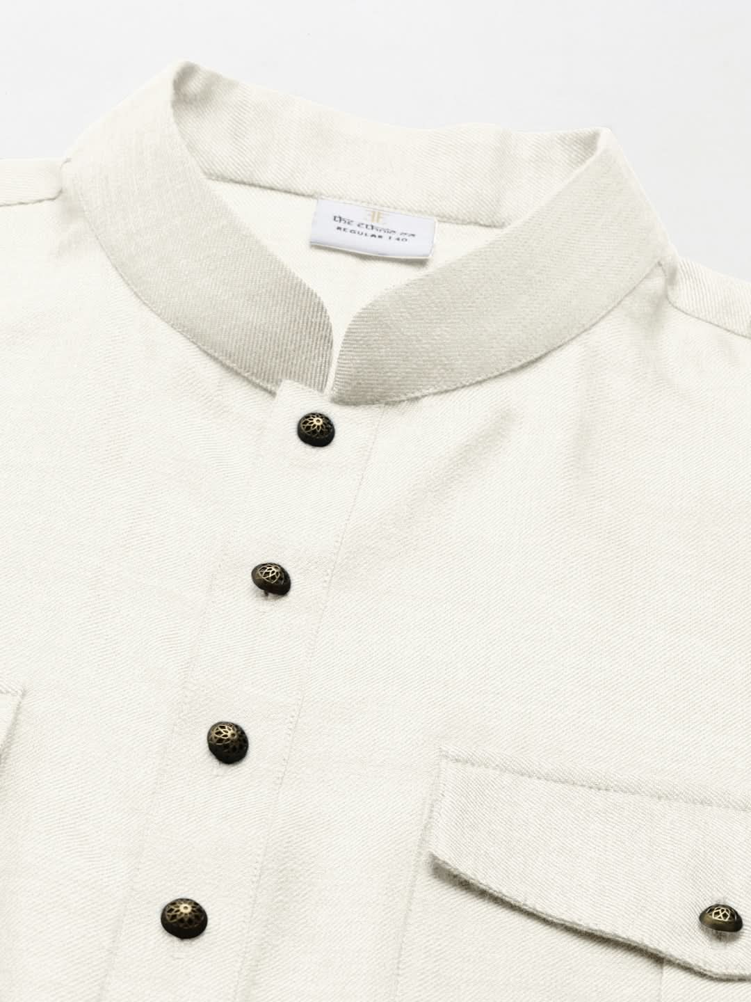 Off White cotton Short Pathani