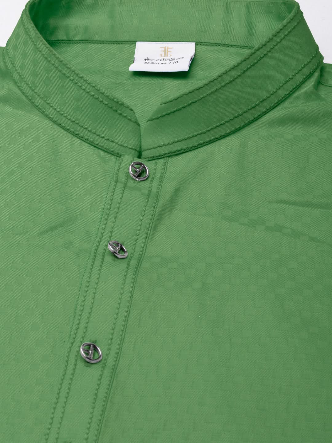 Olive Green Asymmetrical Cotton Kurta Set