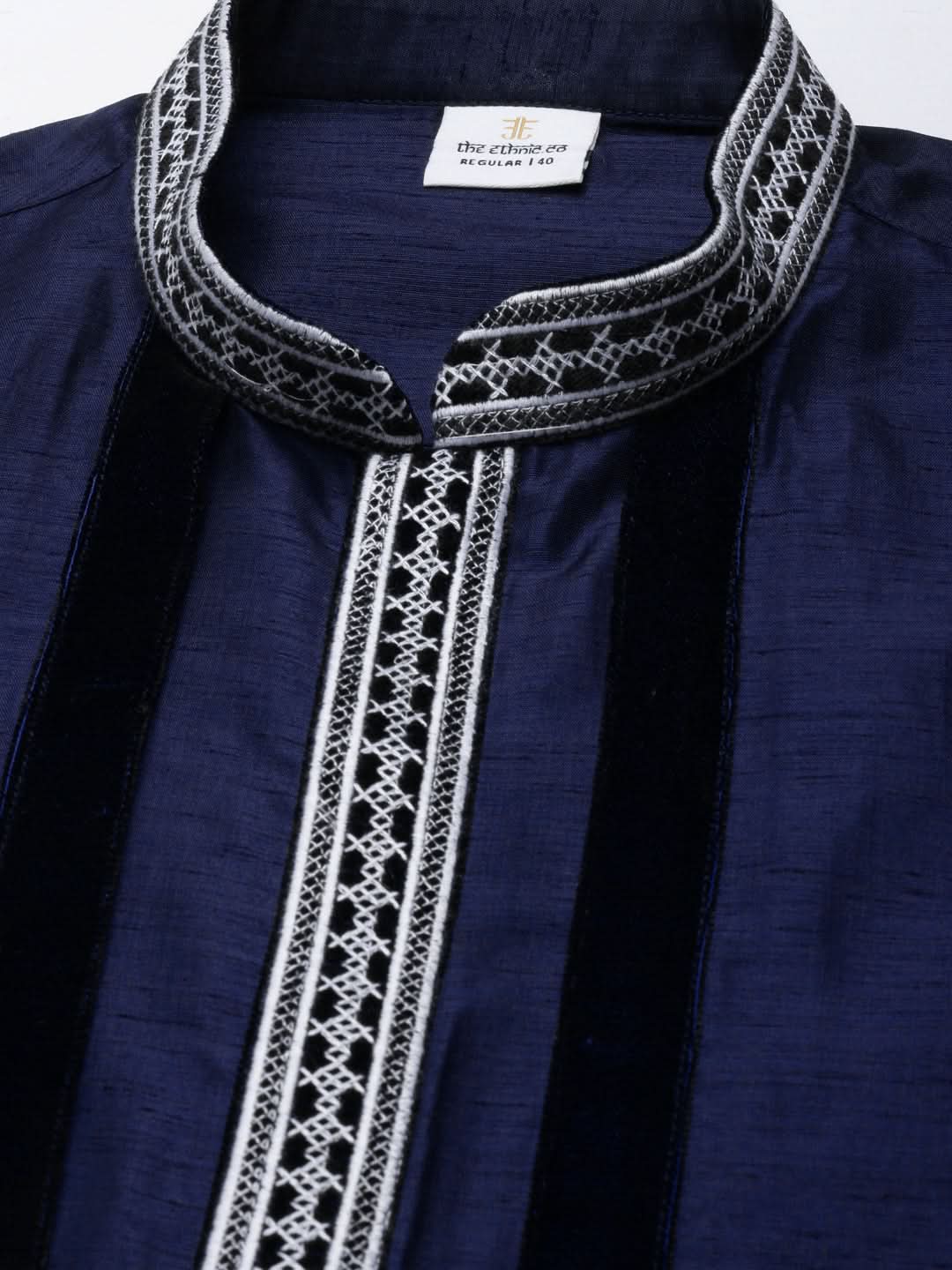 Blue Embroidered Layered Kurta Set
