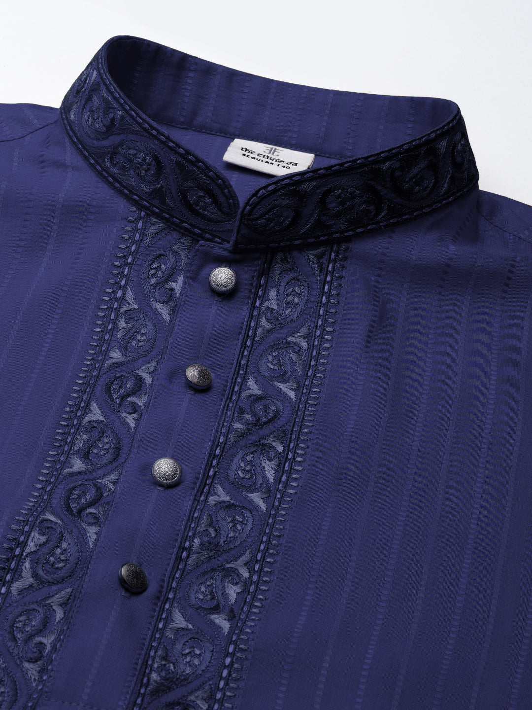 Navy Embroidered Kurta Set
