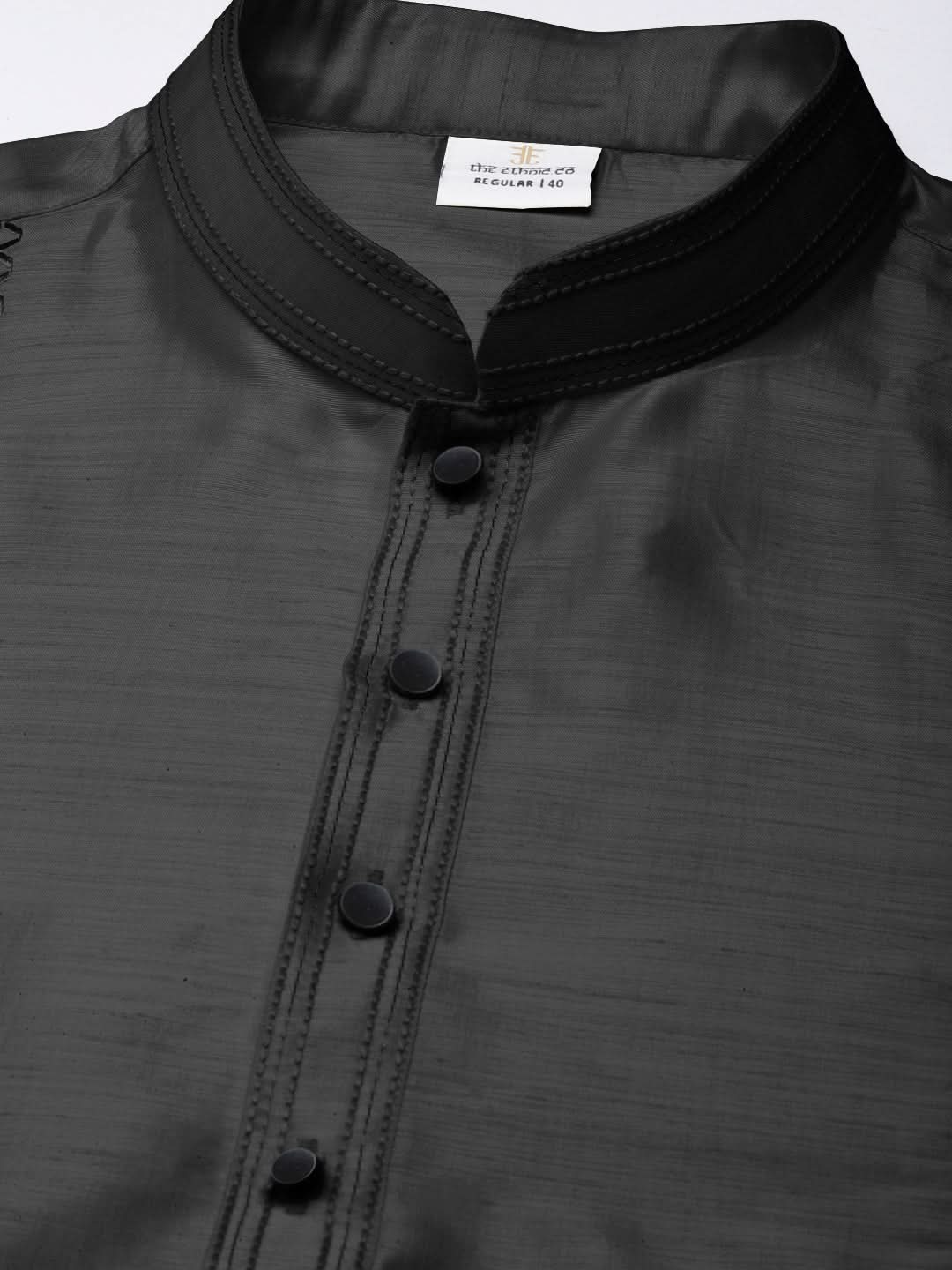 Black Embroidered Kurta Set