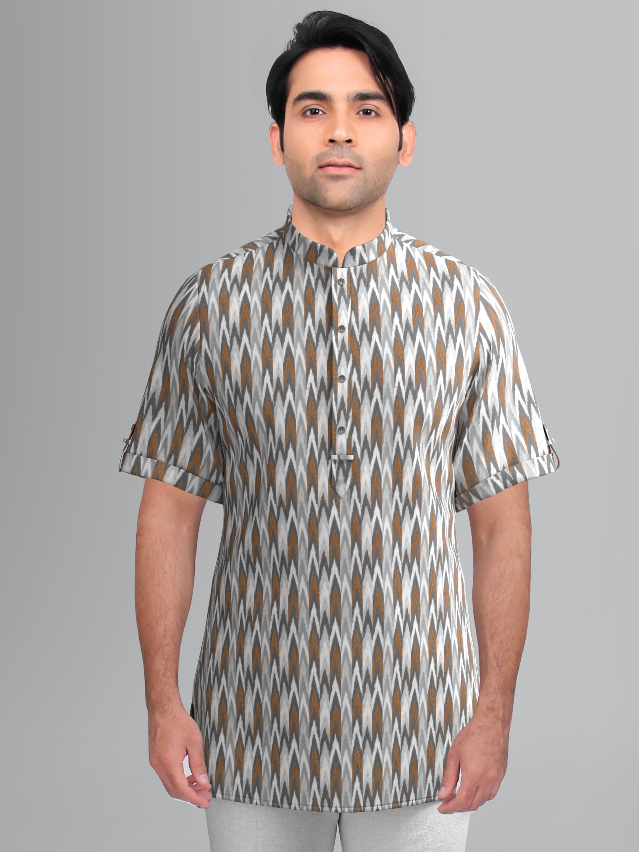 Grey ikat Short Kurta