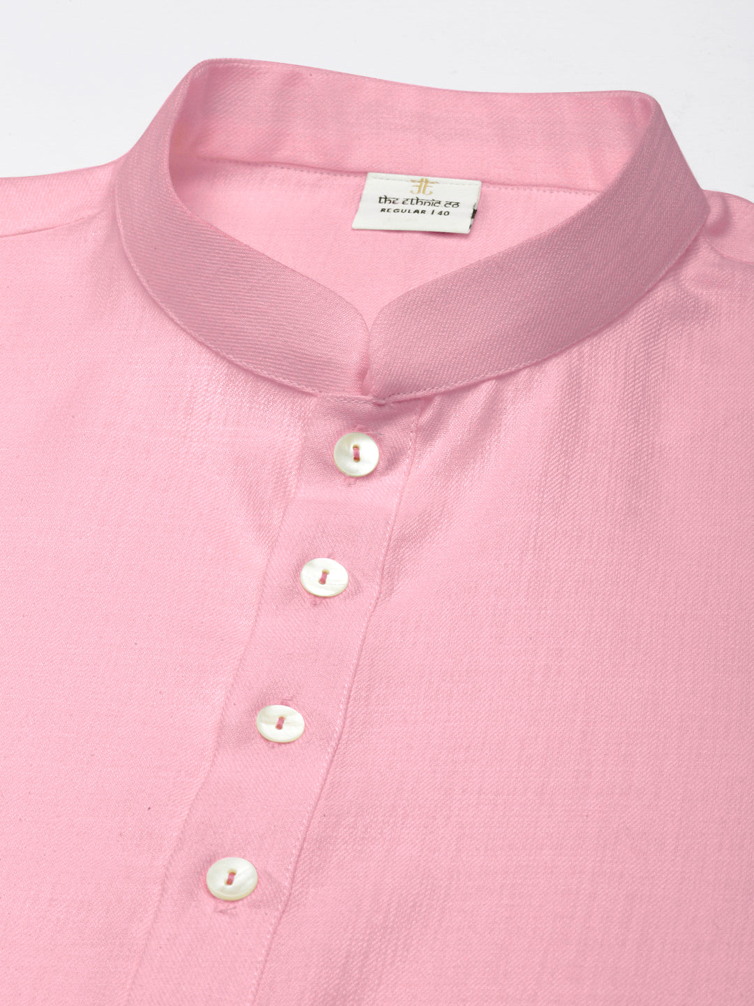 Rose Pink Cotton Short Kurta Set