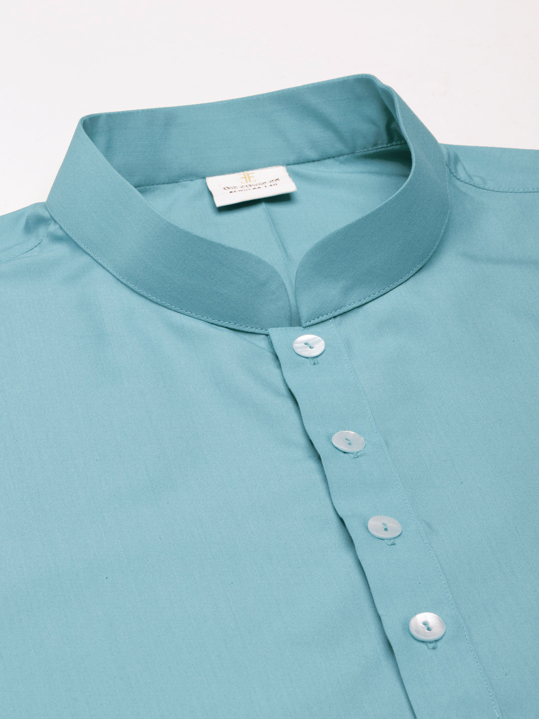 Teal Cotton Short Kurta Set