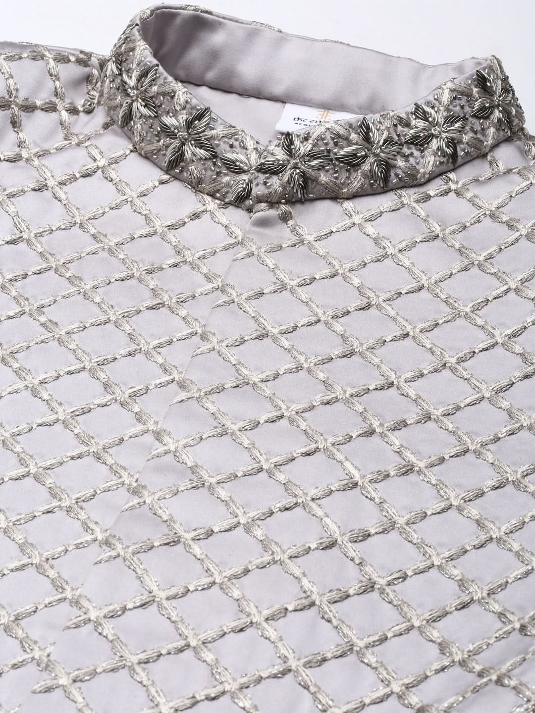 Silky Silver Classic Indo Western