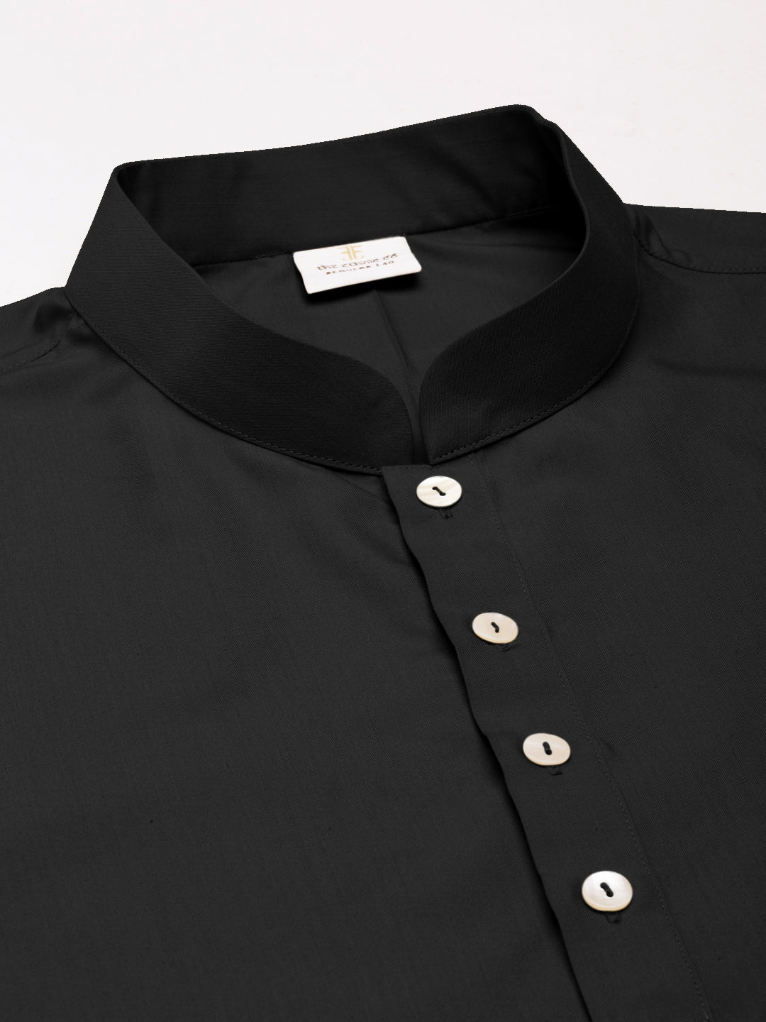 Black Cotton Short Kurta Set