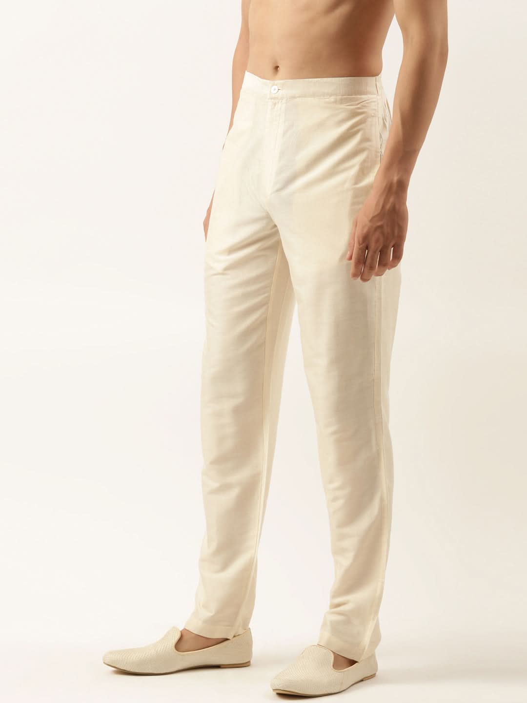 Light Beige Cotton Silk Pant Pajama