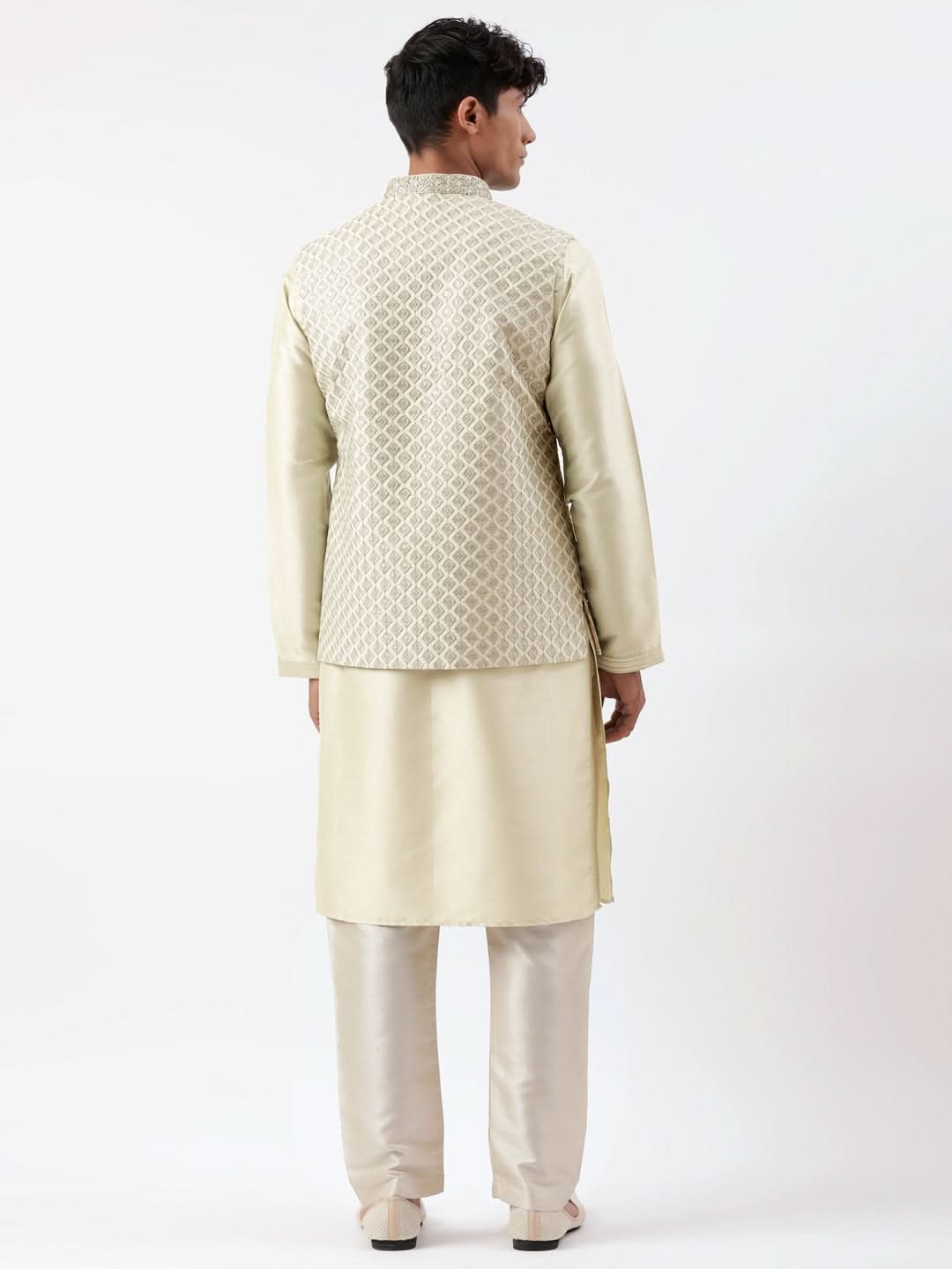 Sage Green Embroiderd Layered Jacket Kurta Set
