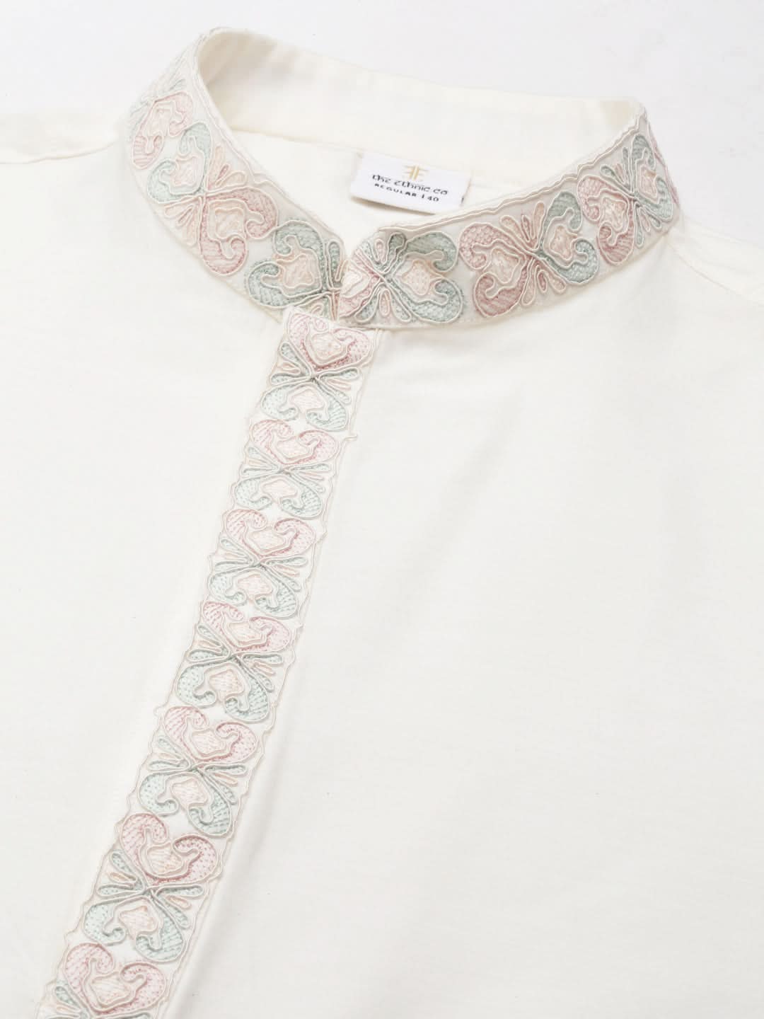 Cream Dori Embroidery Kurta