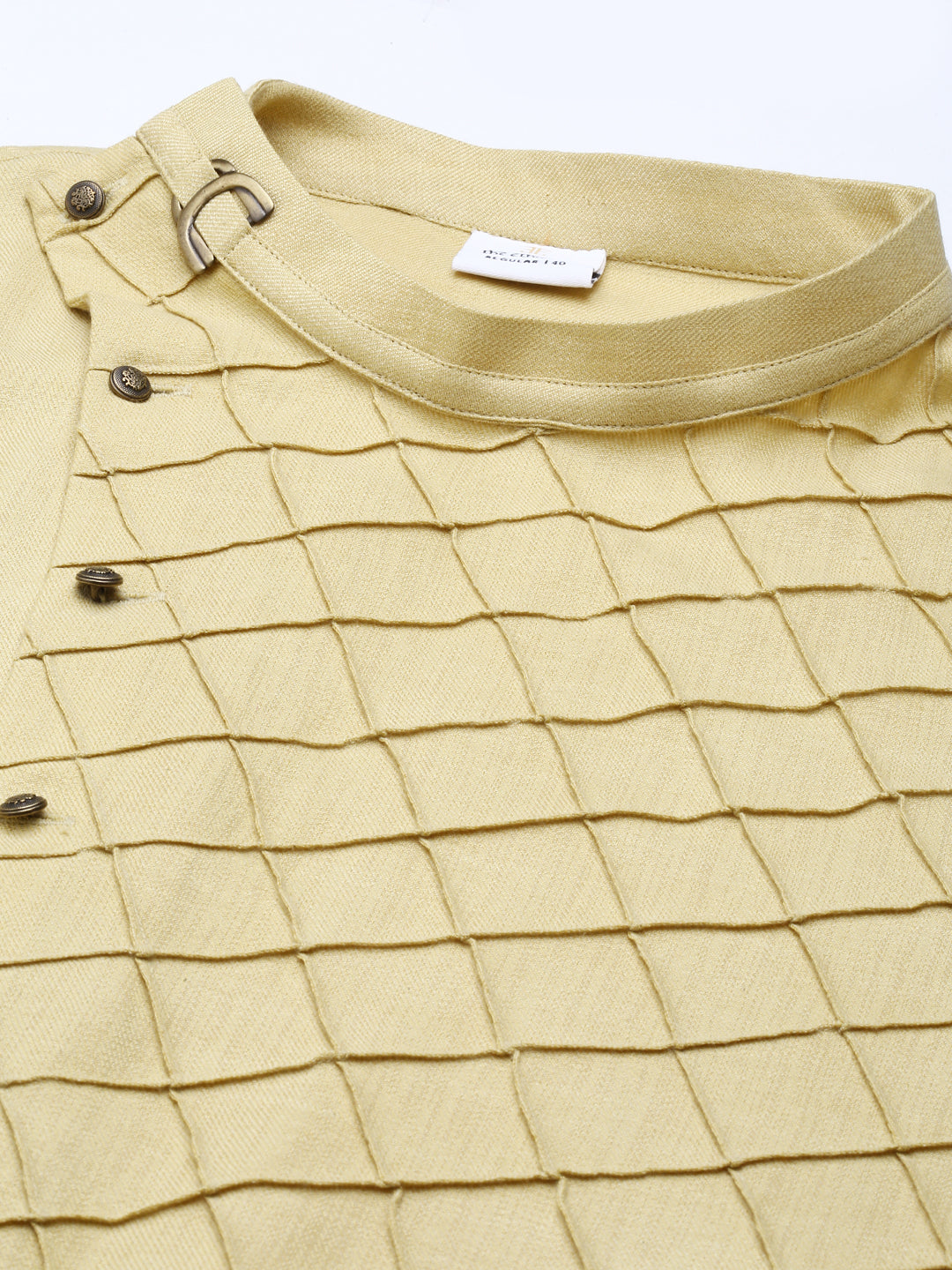 Greenish Yellow Angrakha Kurta Set