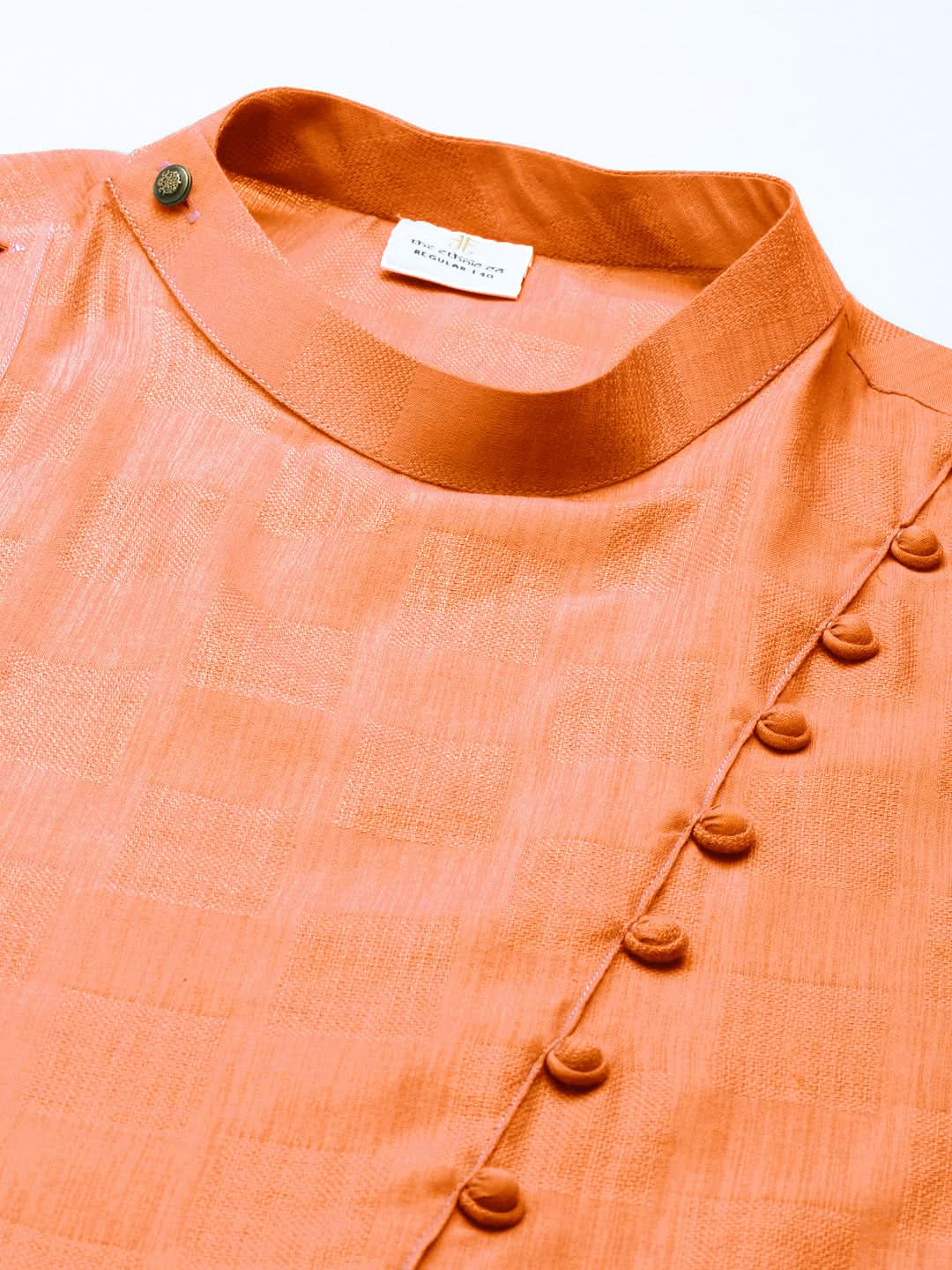 Orange Asymmetrical Kurta Set