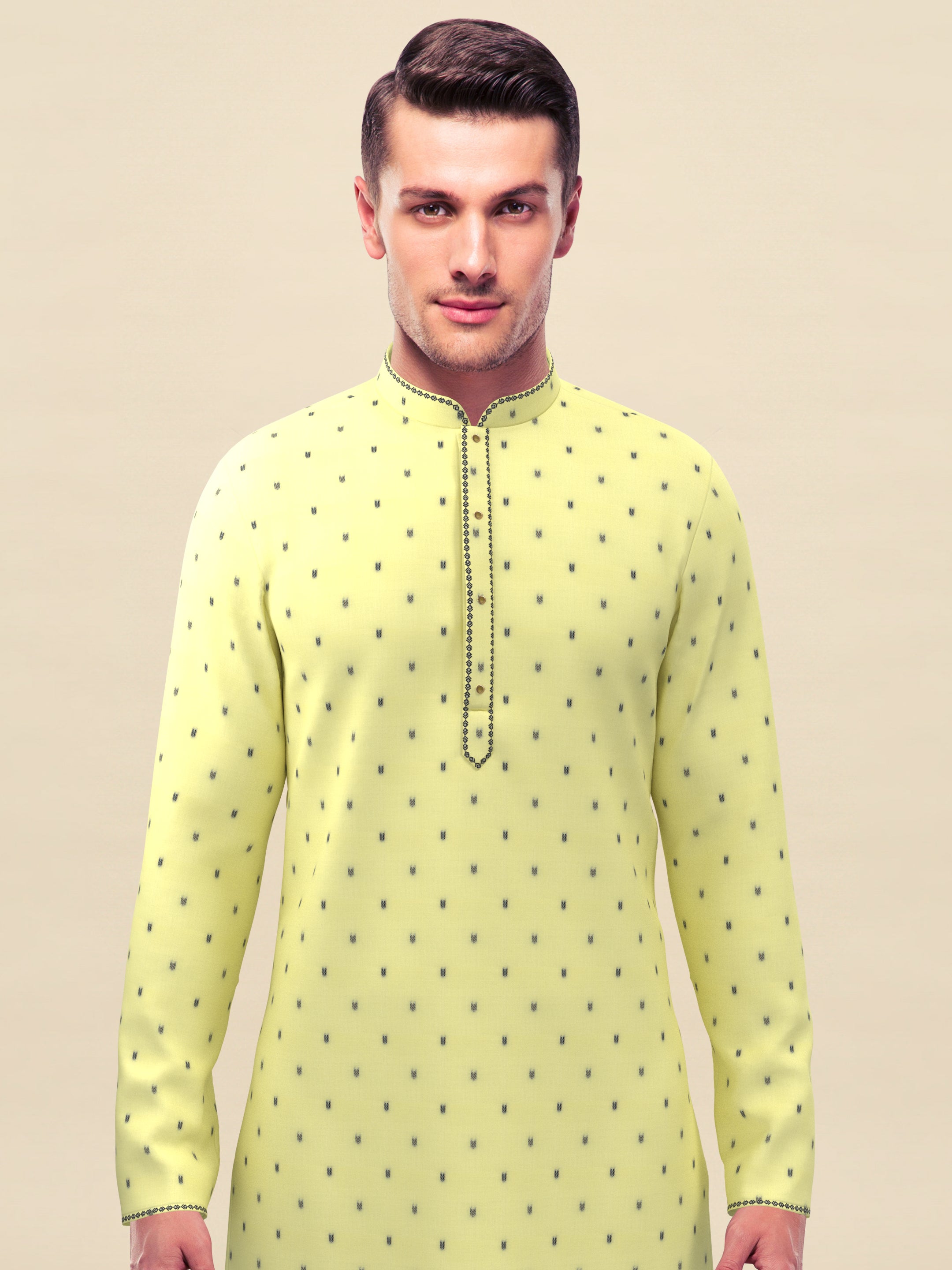Cotton Grey Booti Kurta Set