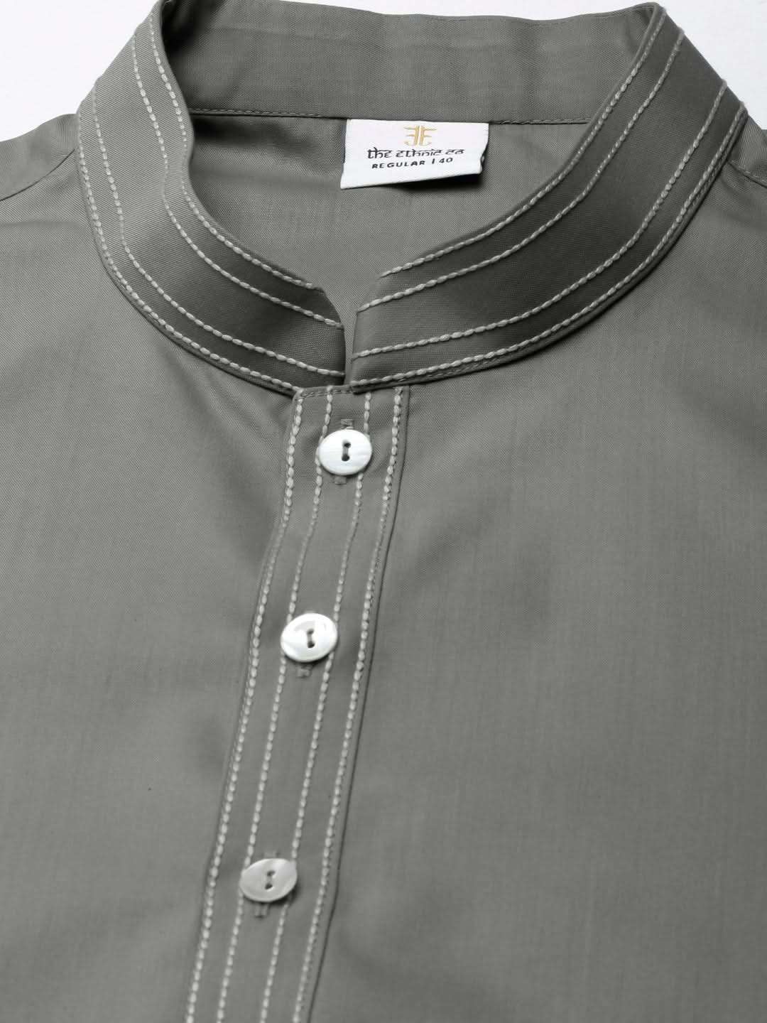 Grey Cotton Kurta Set