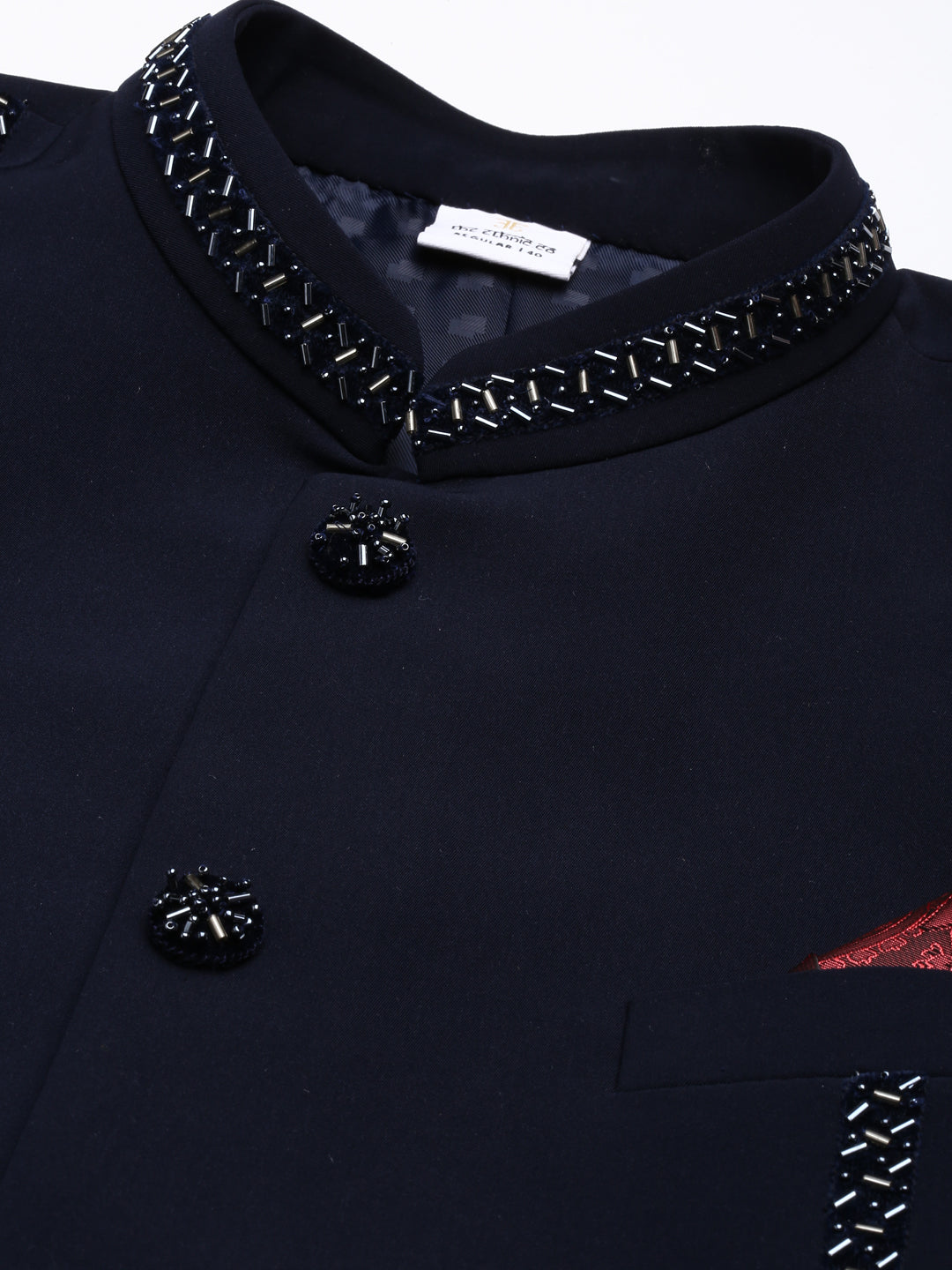 Navy Embroidery Bandhgala