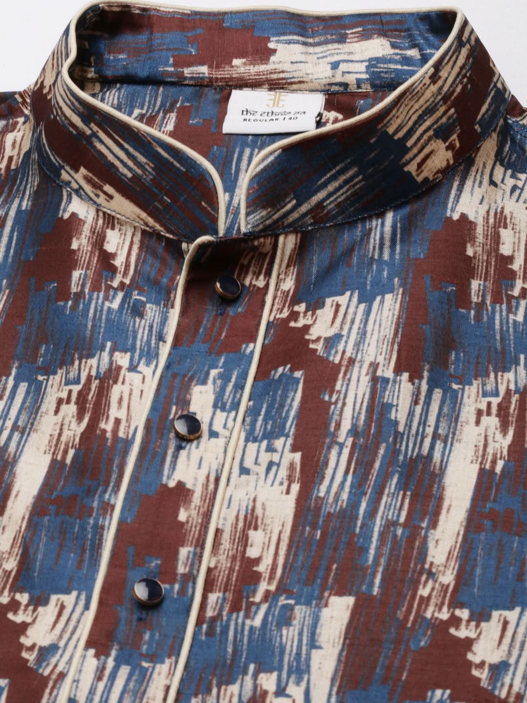 Blue Indigo abstract dabu print Kurta