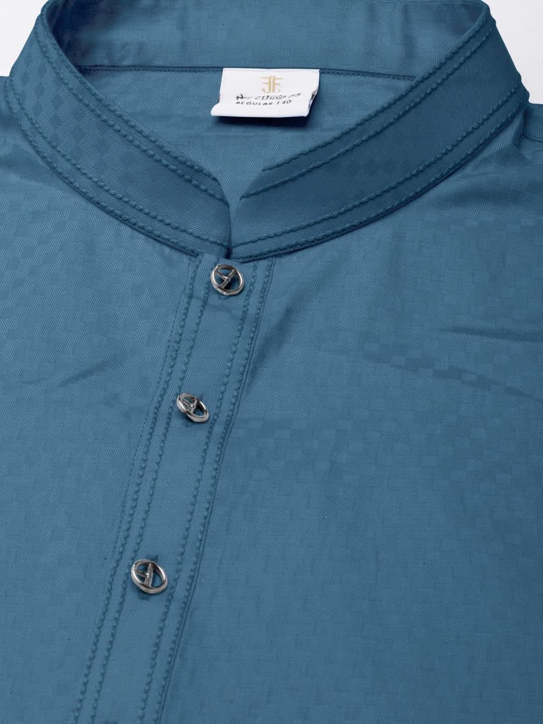 Cobalt Blue Asymmetrical Cotton Kurta Set