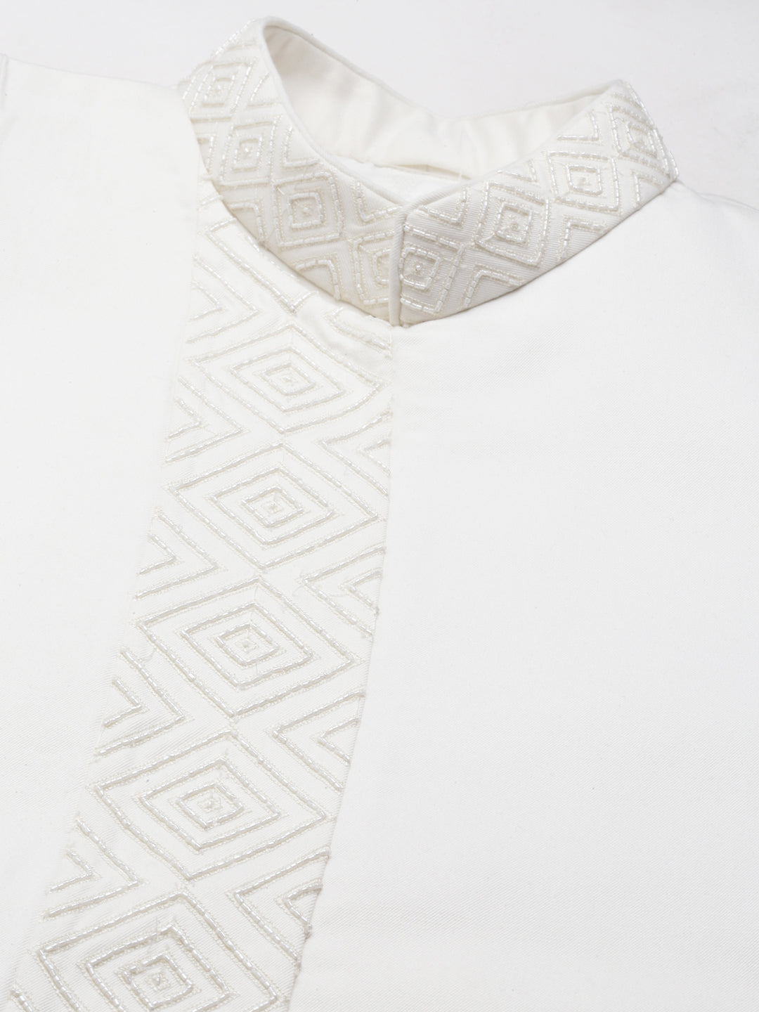 Offwhite Angrakha Geometrical Bandhgala